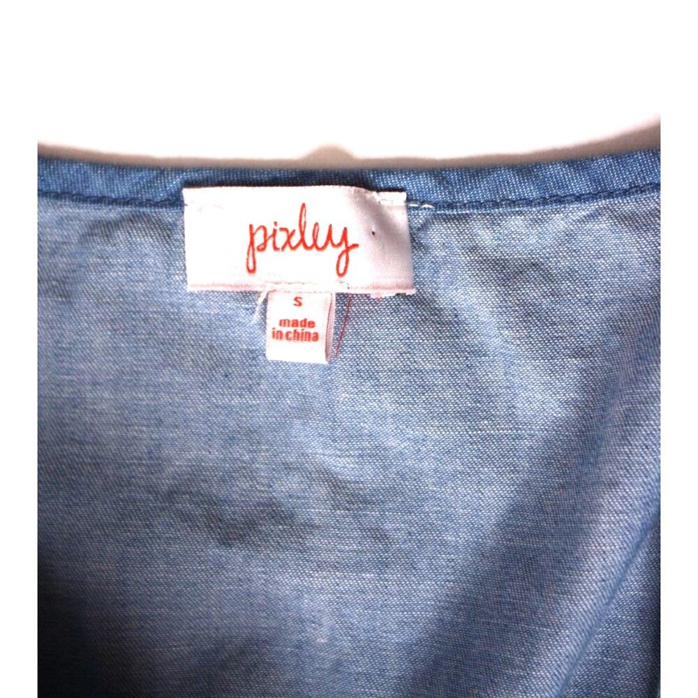 Pixley Shorts Romper Jumper Thin Shoulder Strap Light Blue Denim Womens Size S - Picture 6 of 6
